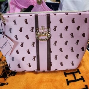 Juicy Couture Pink and Brown Cosmetic Bag